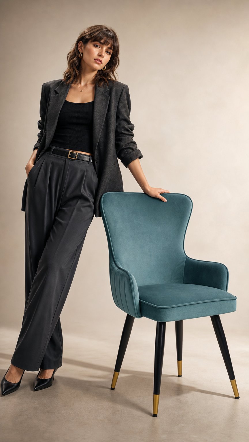 AI product shot of ONEX ViTa Dining Chair Green - Dutch Velvet (Set of 2)