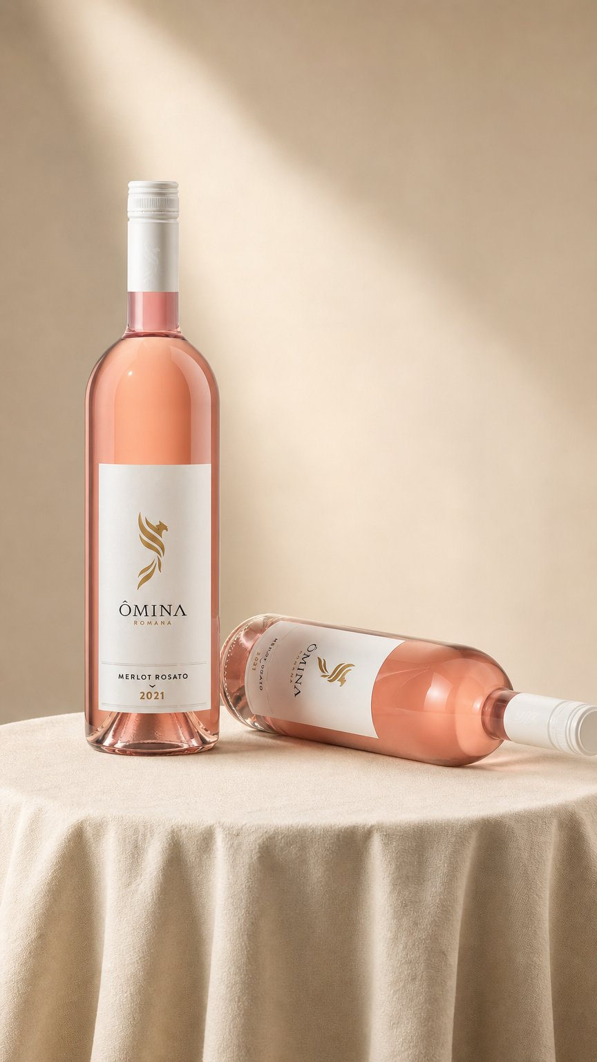 AI product shot of Merlot Rosato
