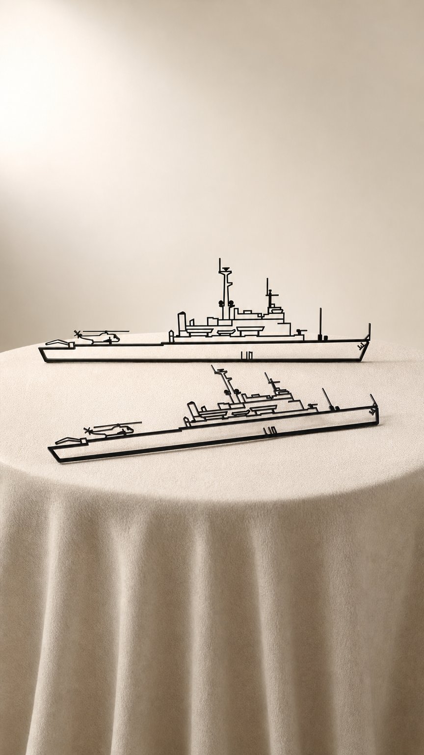 AI product shot of HMS Fearless L10 Metal Wall Art