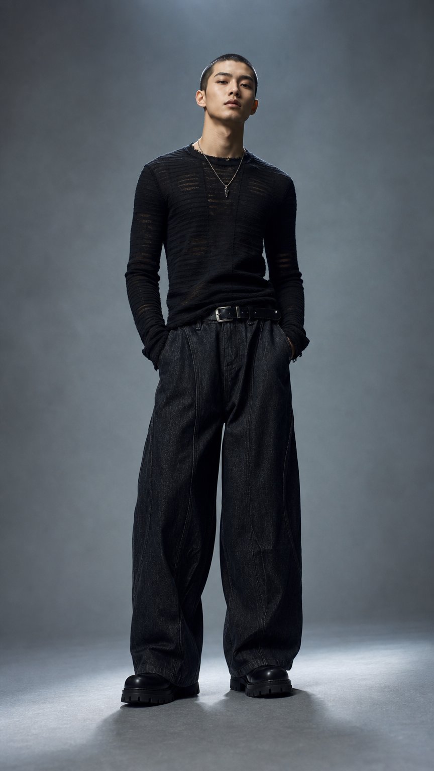 AI product shot of A PAINLESS KRUEL WORLD Baggy Jeans