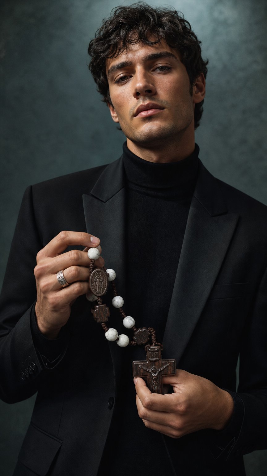 AI product shot of The Immaculate Howlite Rosary