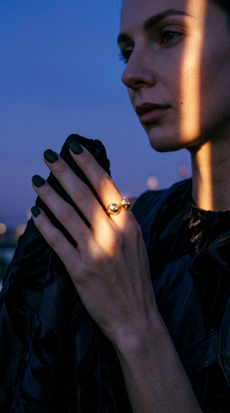 AI product shot of LOUPE Ring - Skye - Yellow Gold