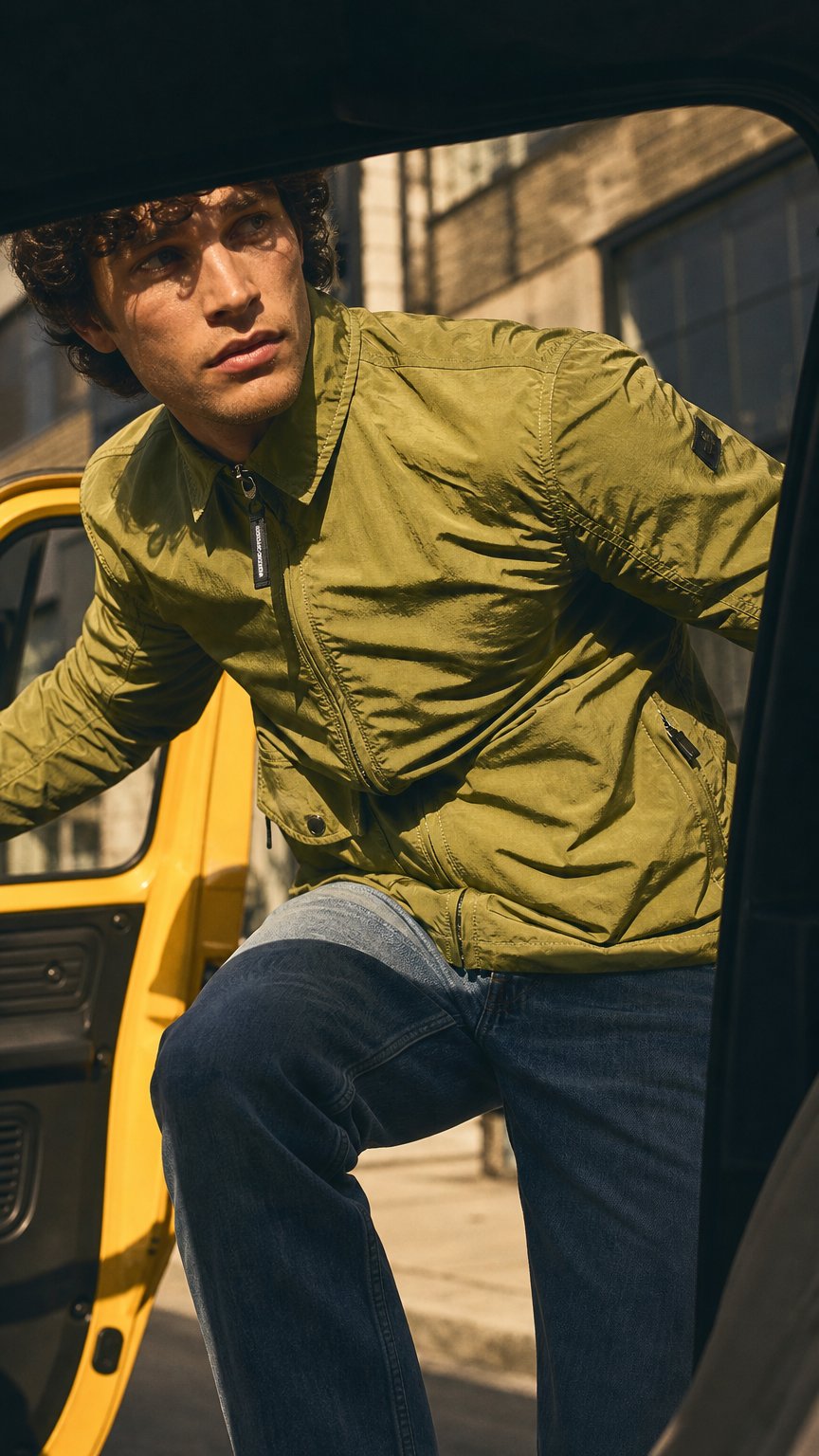 AI product shot of Weekend Offender Vinnie Overshirt Green
