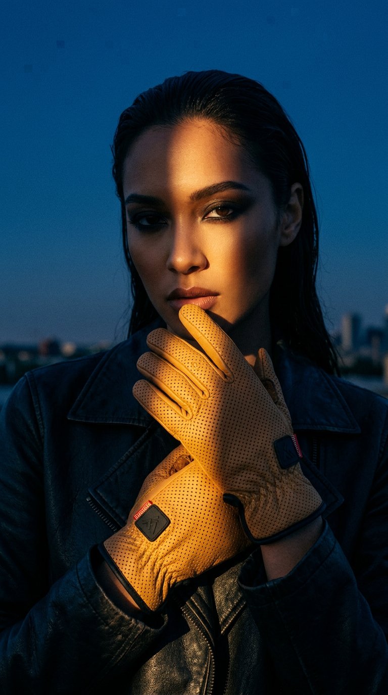 AI product shot of Originals Women's Leather Gloves - Tan Perforated