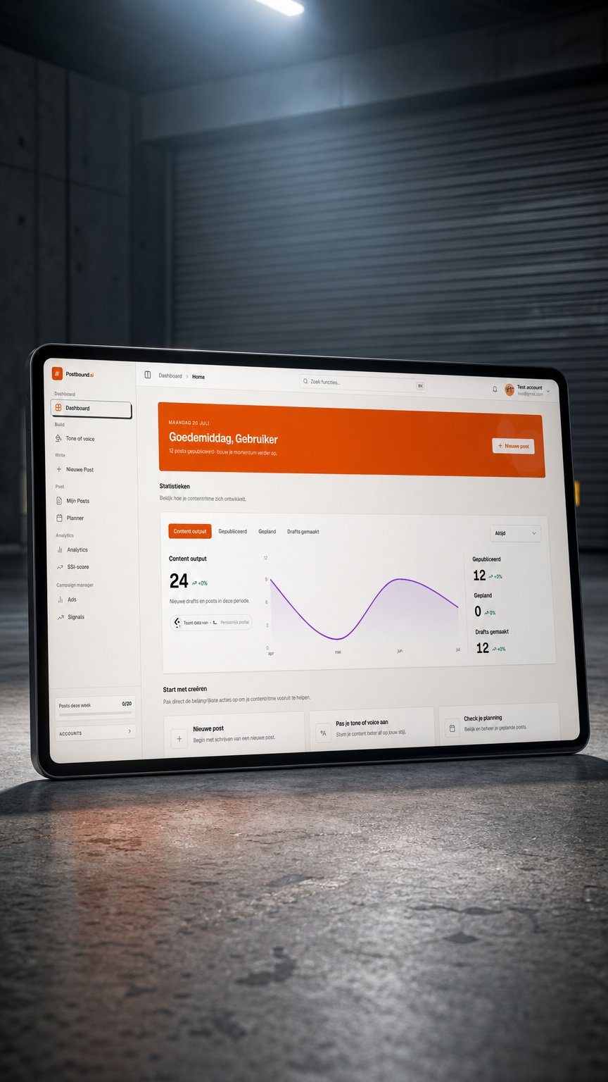 AI product shot of Postbound.ai