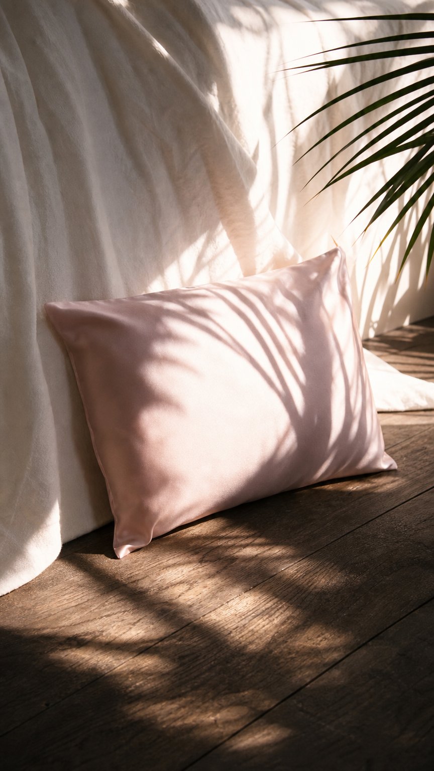 AI product shot of petal pillowcase