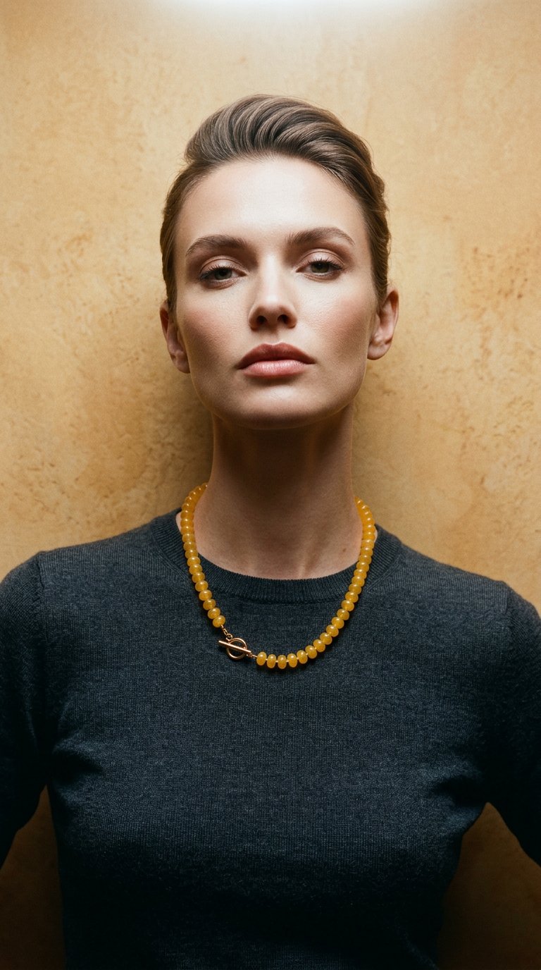 AI product shot of Pure Elements- Natuursteen Kralenketting