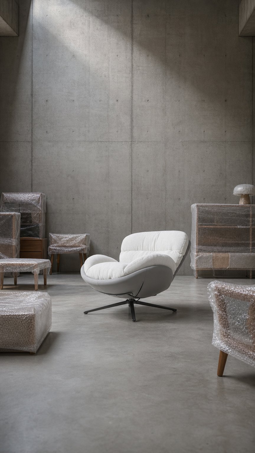 AI product shot of Marlin Rocking Chair (White & Grey)