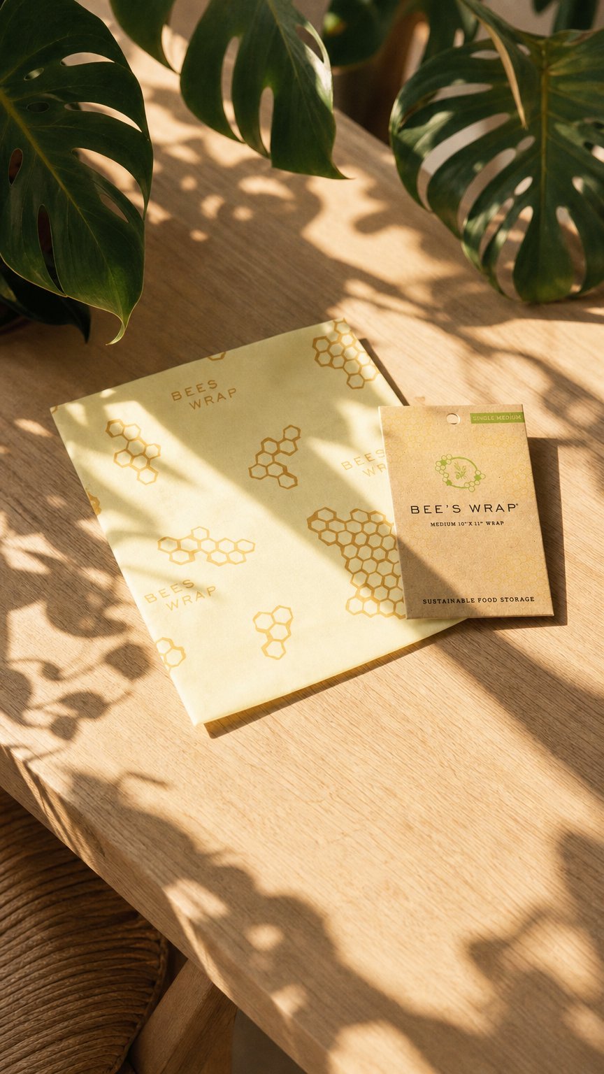 AI product shot of Bee's Wrap Tissu à la Cire d'Abeille, Medium (25x27,5 cm)