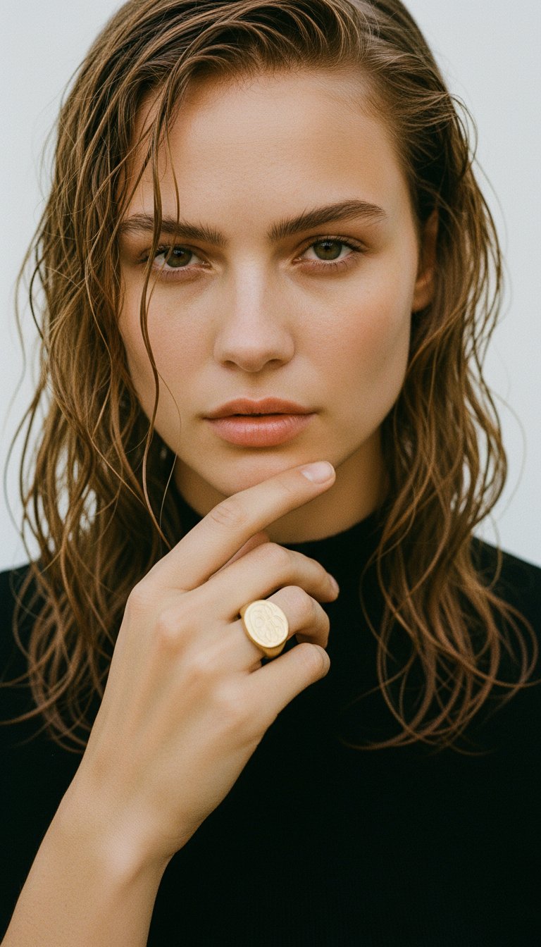 AI product shot of OVAL SIGNET RING