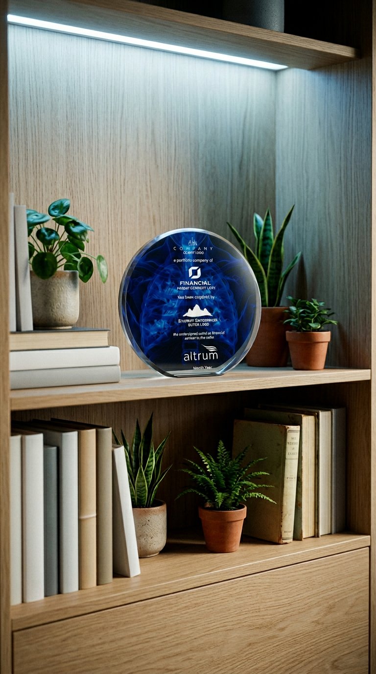 AI product shot of Crystal Circle Wedge Award - Award