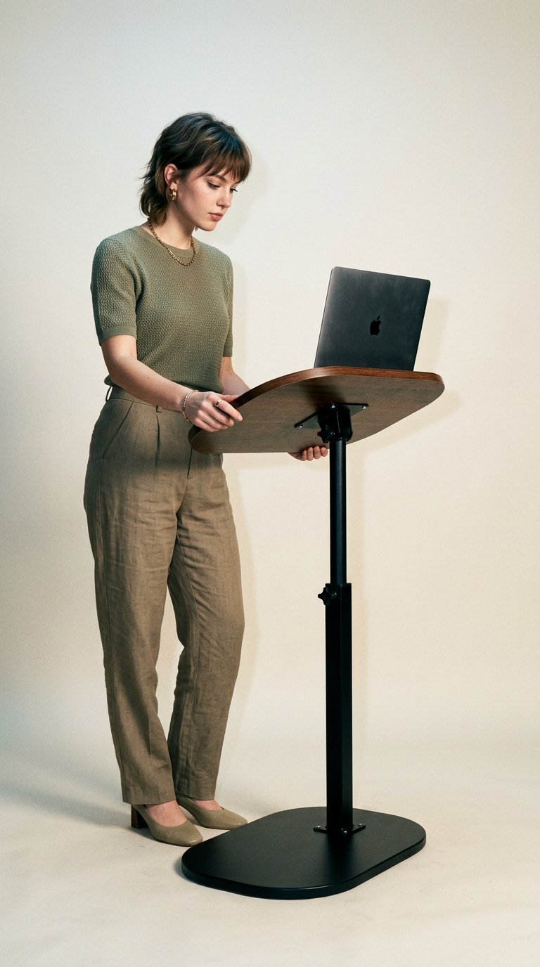 AI product shot of Office Desk Computer Workstations Laptop Table, A Mobile And Adjustable Side Table/folding Table, Suitable For Home Office Desks, Coffee Tables And Bedside Sofas, Used In Office Reception, Offices, Holiday And Mother's Day Gift