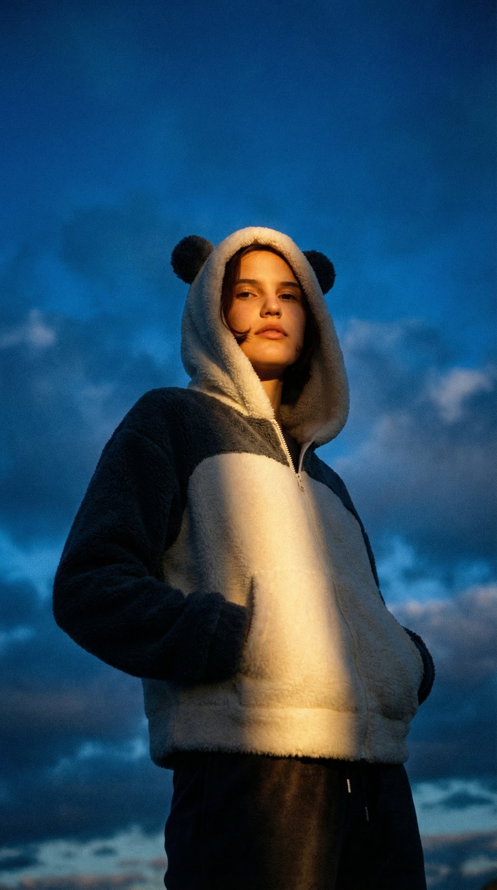 AI product shot of Marshmallow Feel Full-Zip Hoodie | Panda