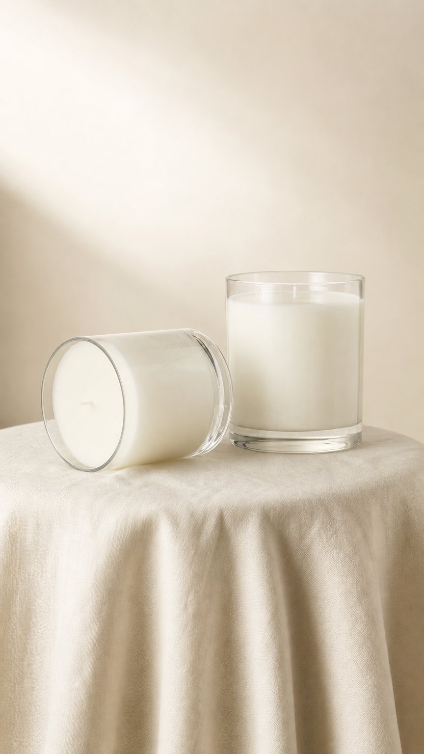 AI product shot of Lunass Cotton Wick Candle Refill