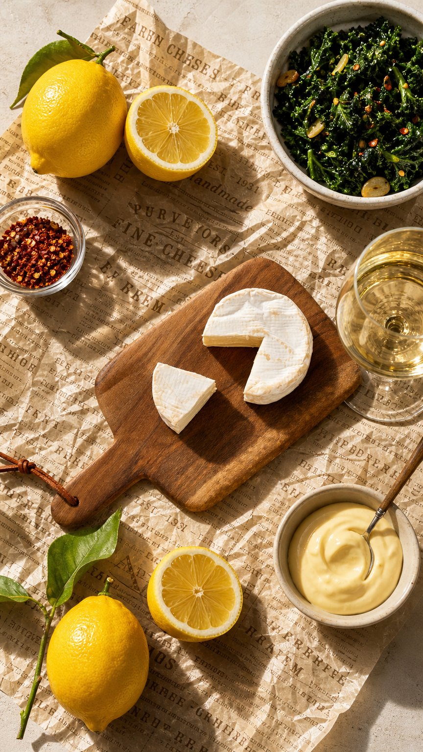 AI product shot of French Style Bakeable Rinded Plant-based Wheel