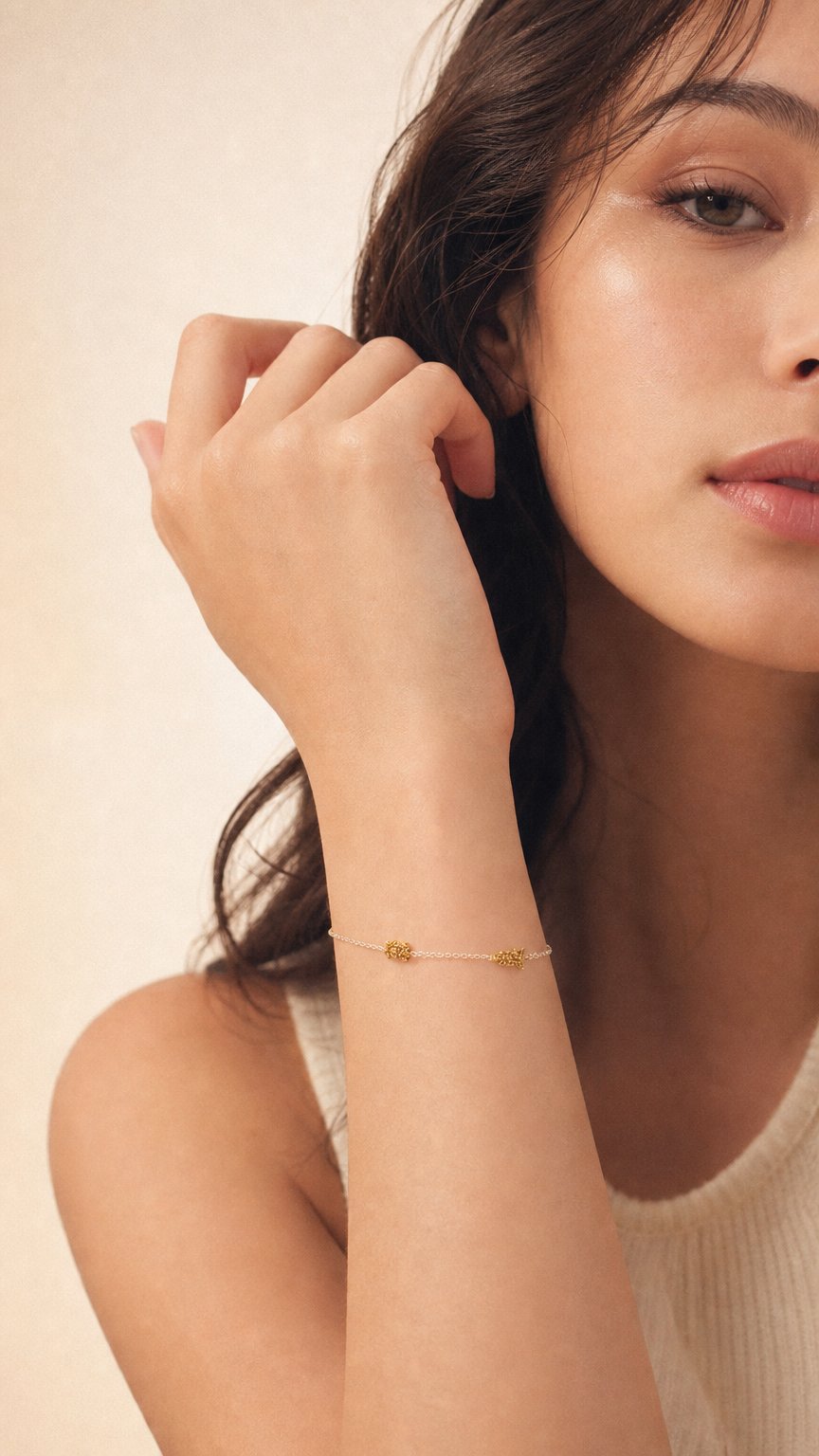 AI product shot of Tassels | 14K Gold-filled Tassels Bracelet