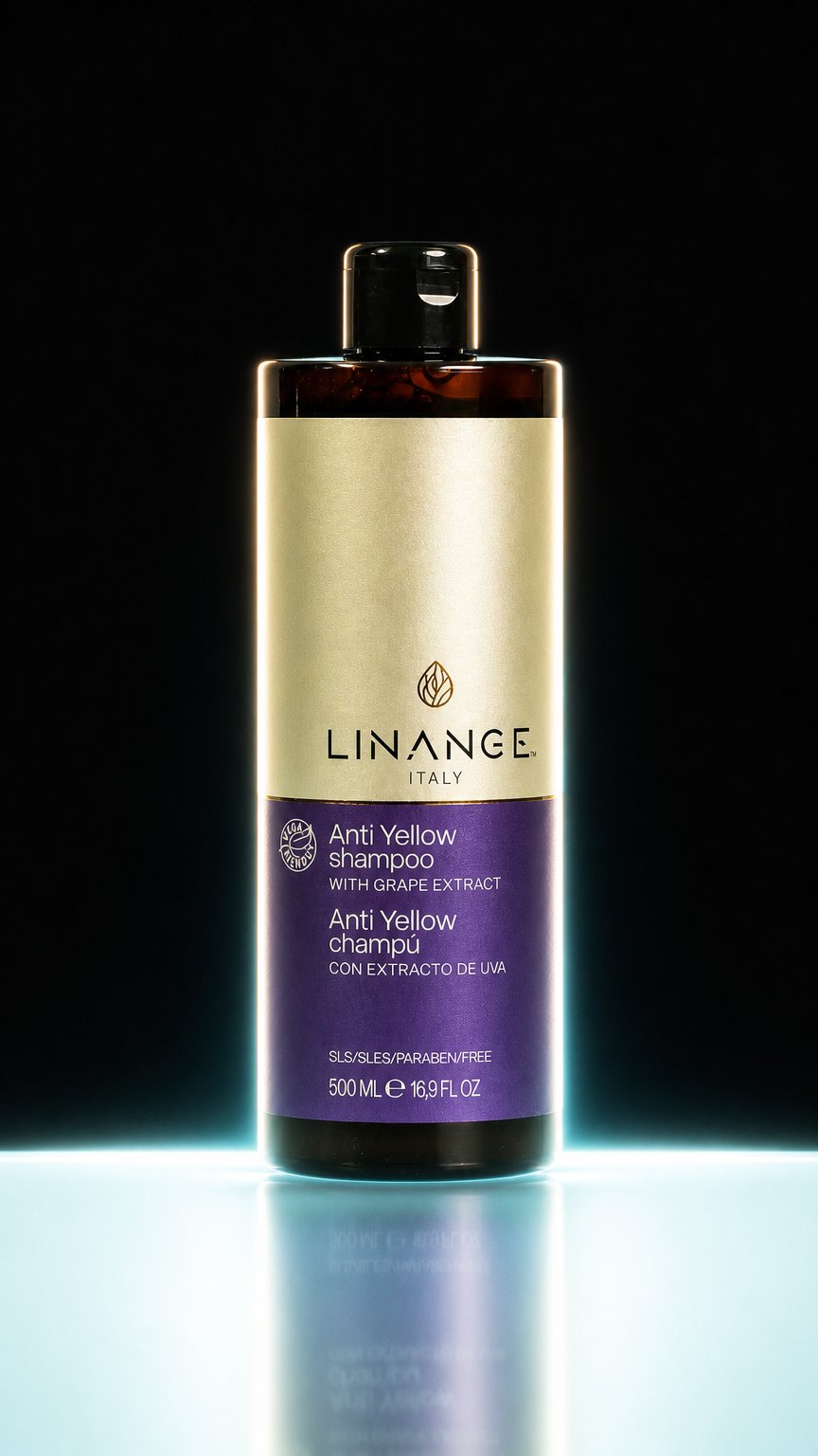 AI product shot of Anti Yellow Shampoo