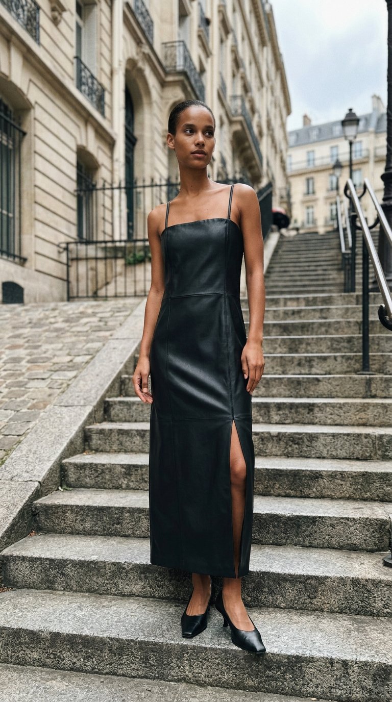 AI product shot of Leather Tube Dress