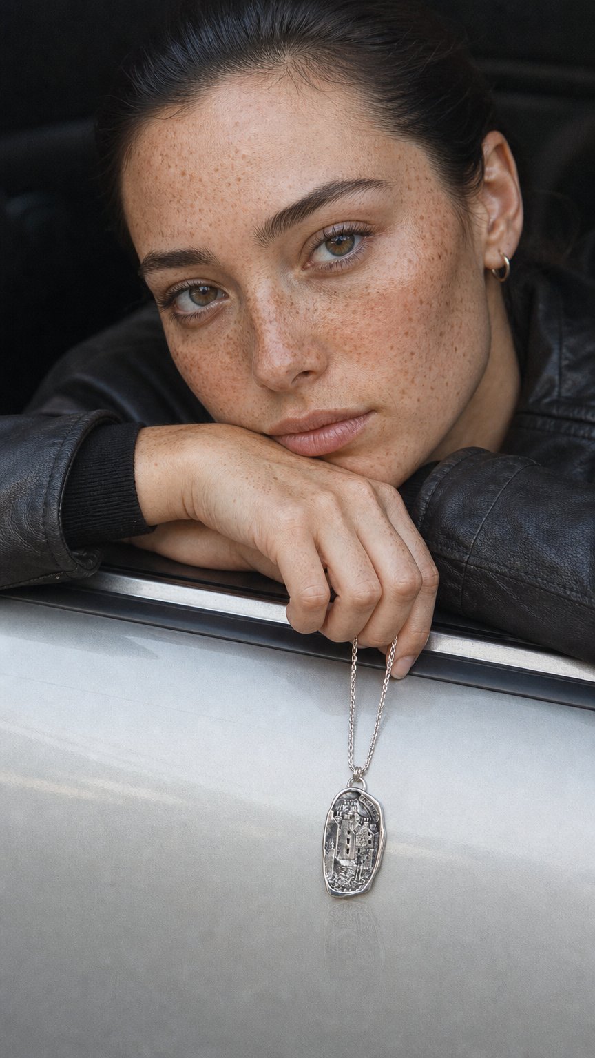 AI product shot of Stromness Hooses Pendant in Sterling Silver