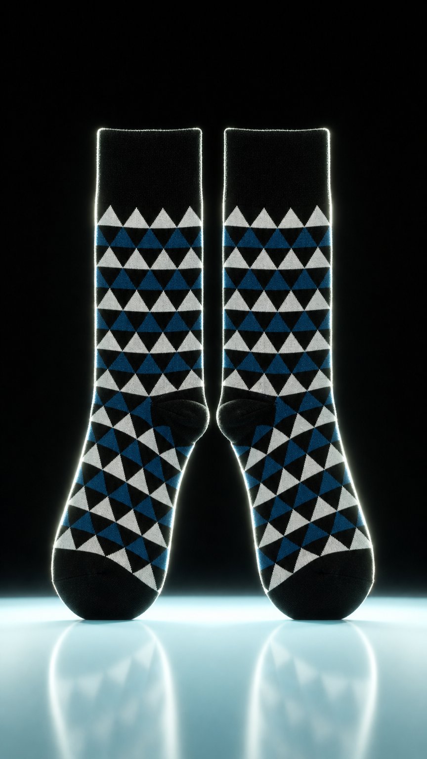 AI product shot of Men’s Triangle-Pattern Crew Socks