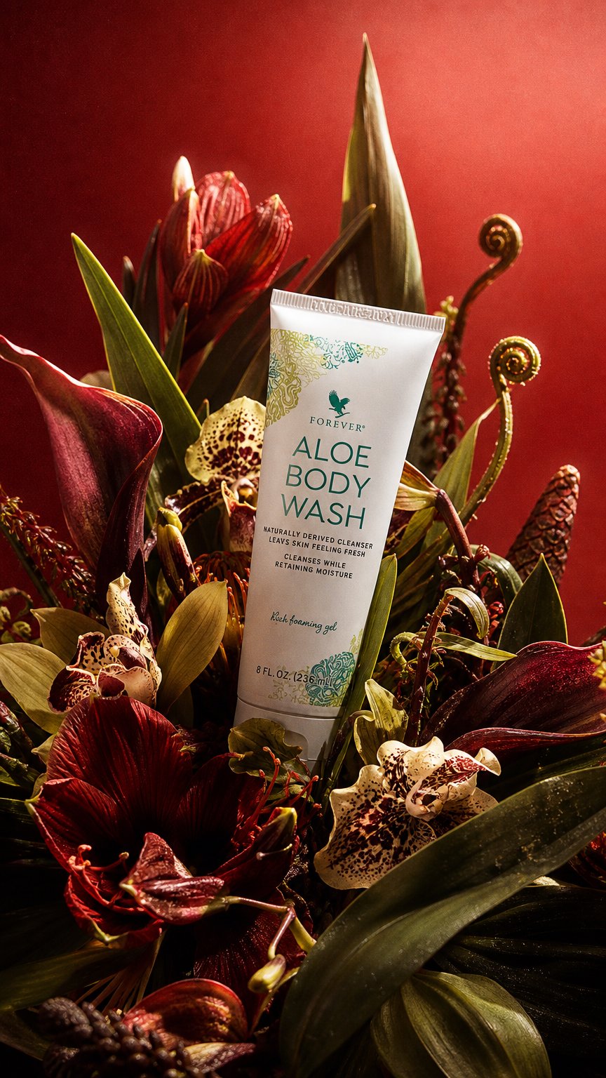 AI product shot of Aloe Body Wash