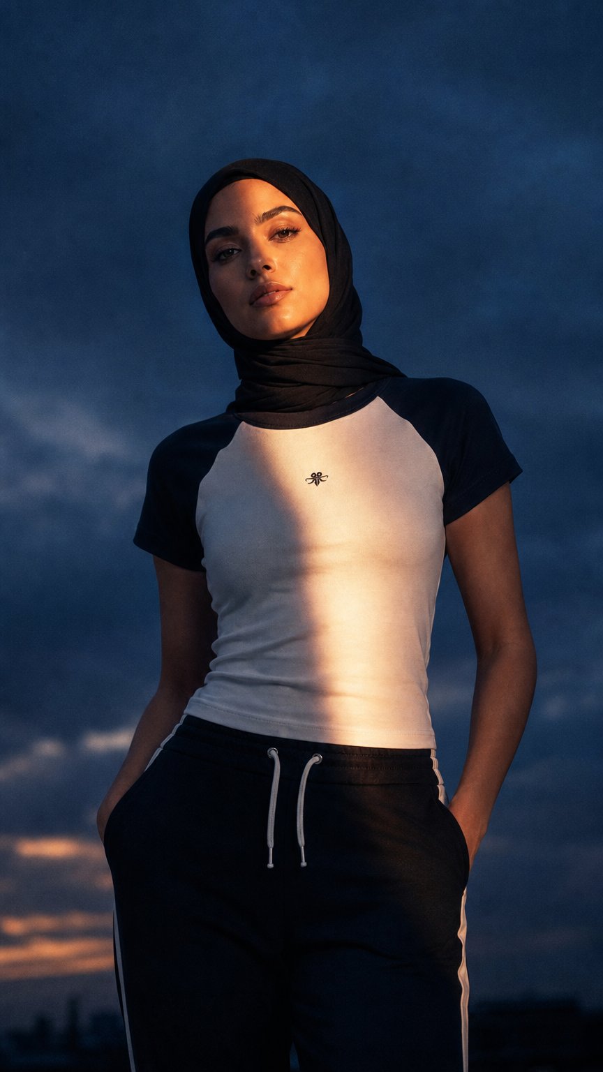 AI product shot of Women’s Micro Rib Emblem Tee