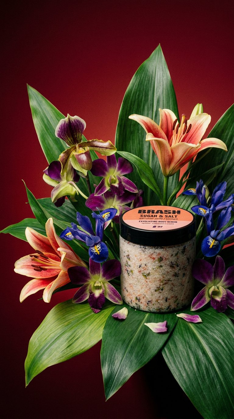 AI product shot of EXFOLIATING BODY SCRUB - 8 oz