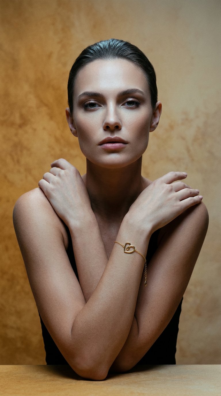 AI product shot of Pulsera Eternal Heart entrelazado