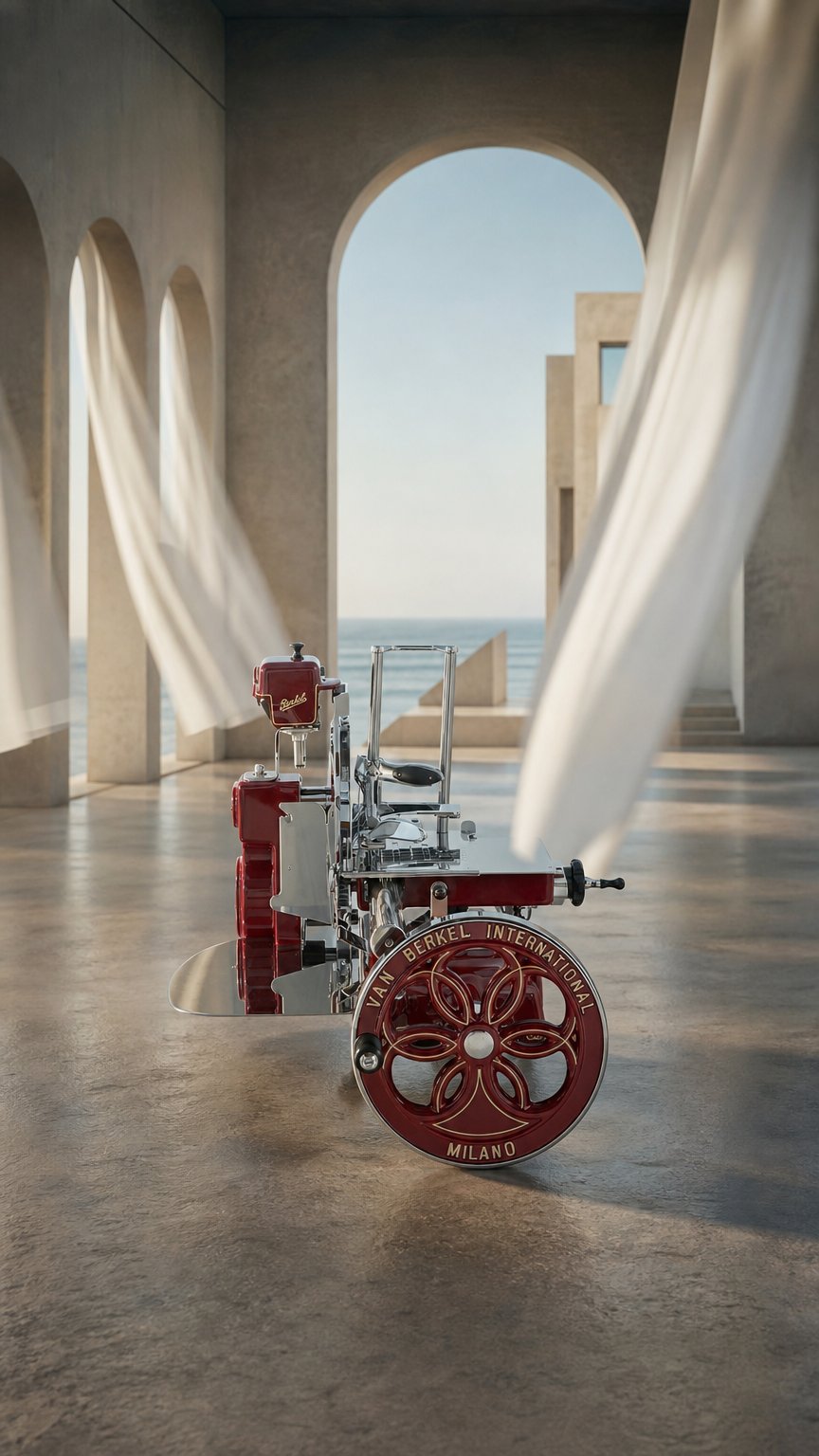 AI product shot of Berkel Volano B114 Rot inkl. Sockel