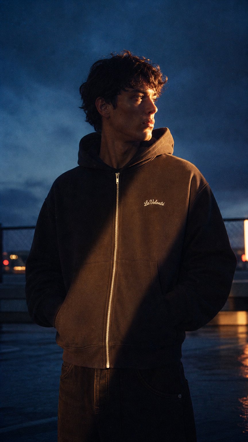 AI product shot of Cropped Zip-Up Boxy Hoodie