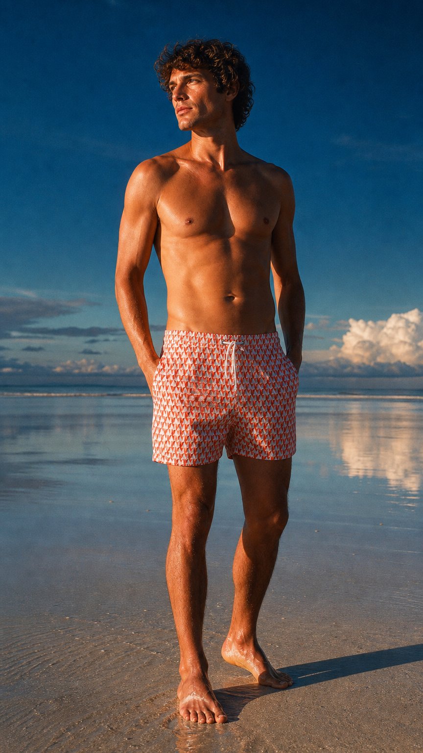 AI product shot of Swim Shorts — Kite Print