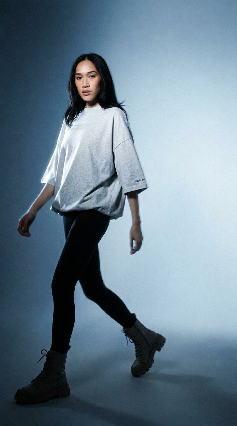 AI product shot of bp ICONIC 022 Tuck Tee Grey