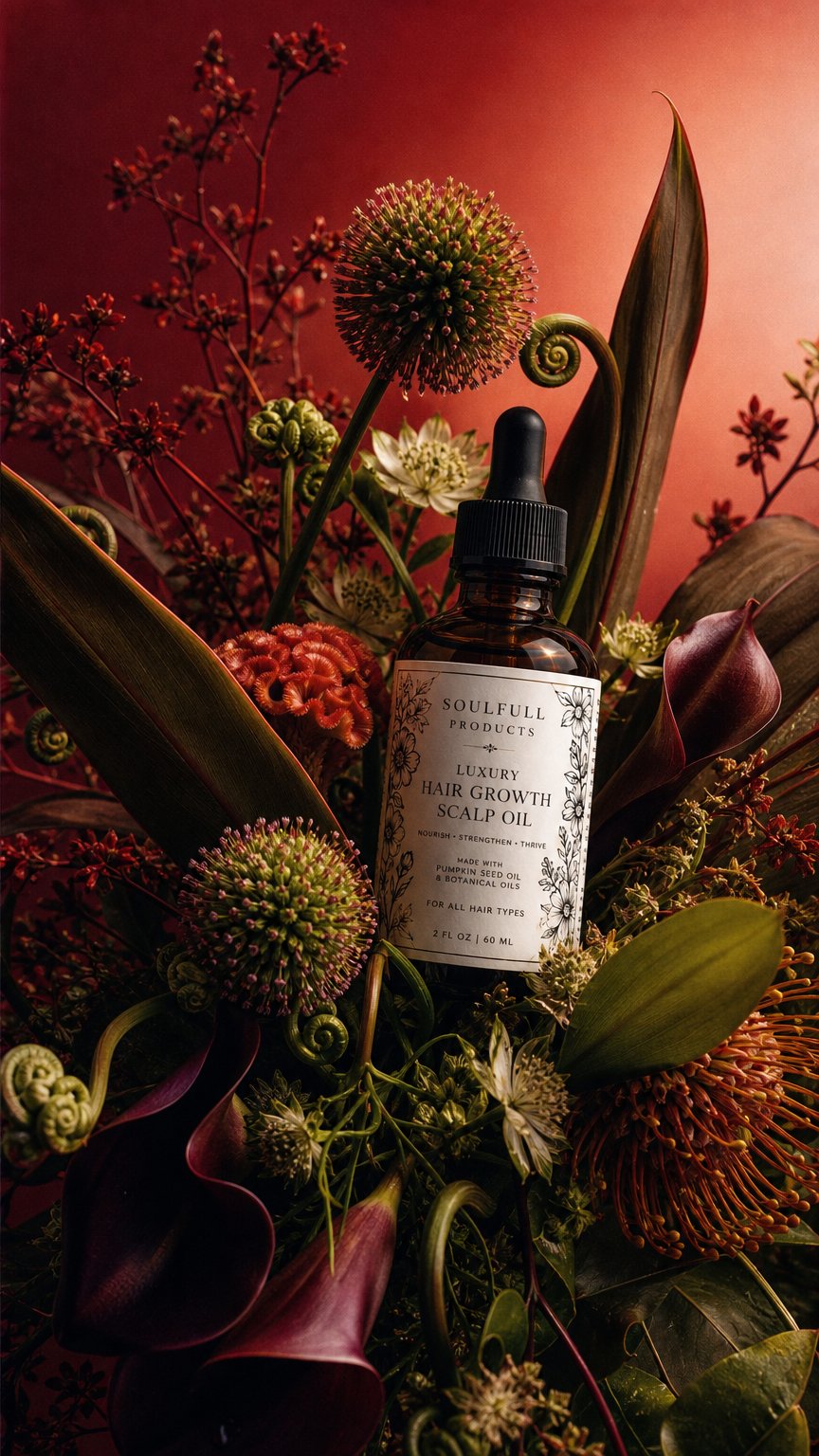 AI product shot of Hair Thickening Oil
