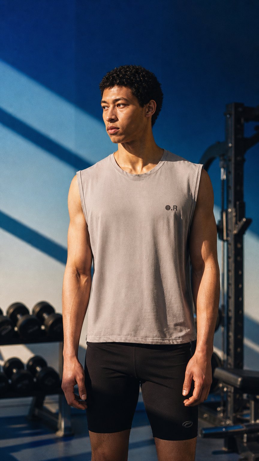 AI product shot of Running Cotton Tank Top Camel