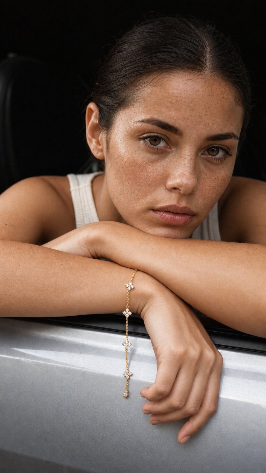 AI product shot of Diamant Kleeblatt Armband