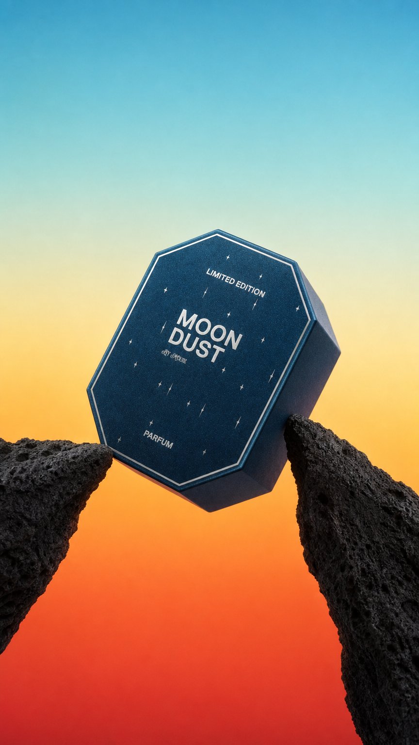 AI product shot of Moon Dust - Limited Edition Box