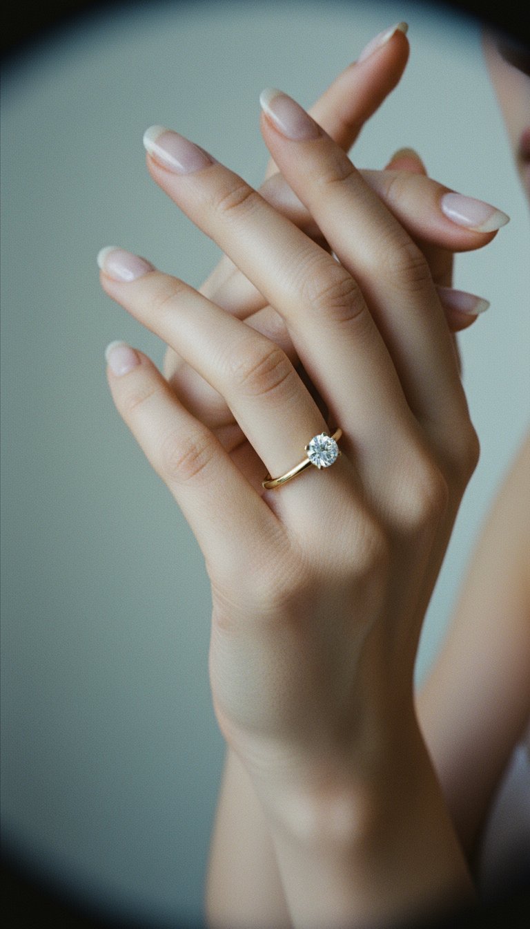 AI product shot of Solitairering i 14 kt guld eller hvidguld fra 0.50 ct. brillant