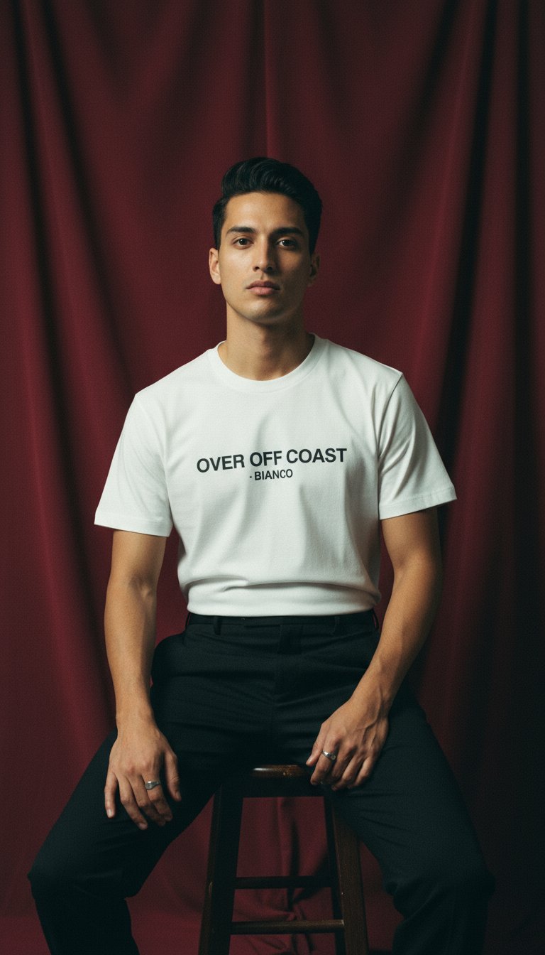 AI product shot of T-SHIRT OVER OFF COAST - BIANCO
