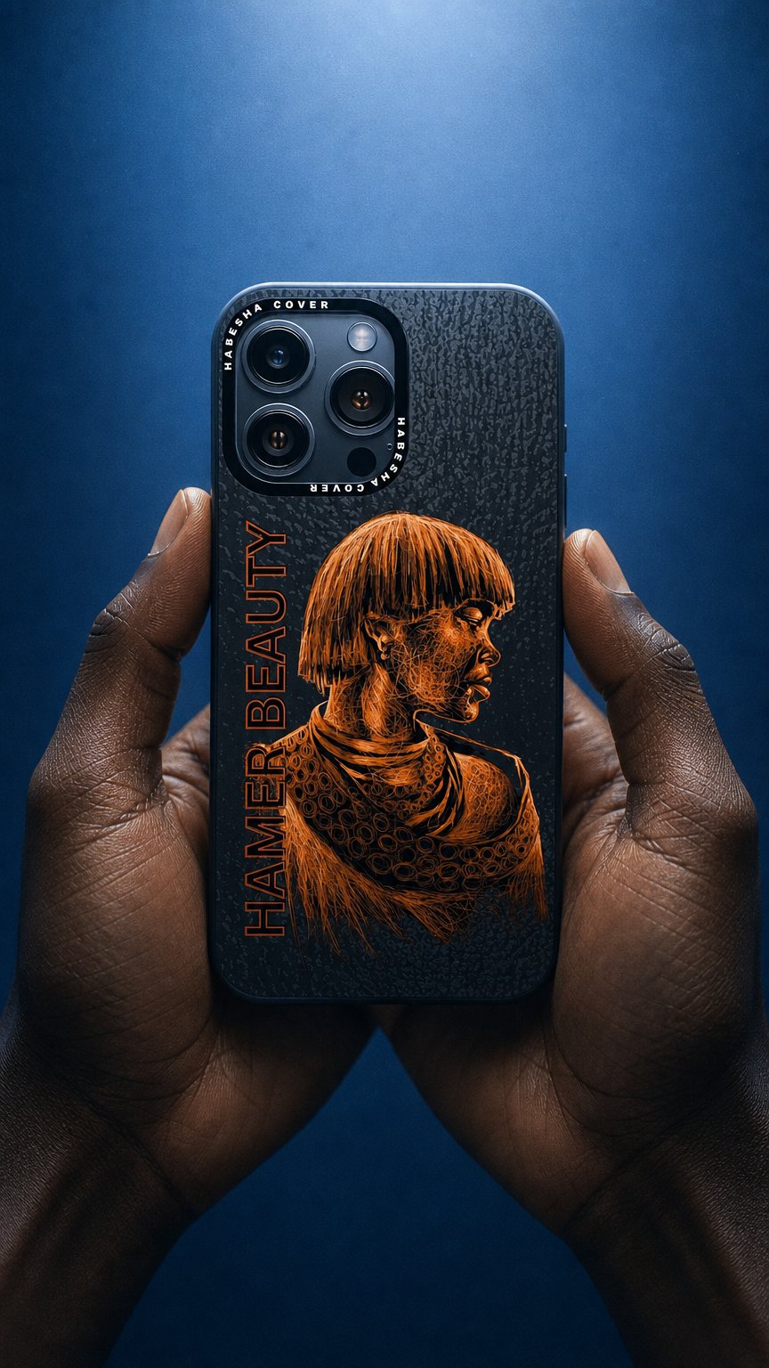 AI product shot of Hamer Beauty Phone Case