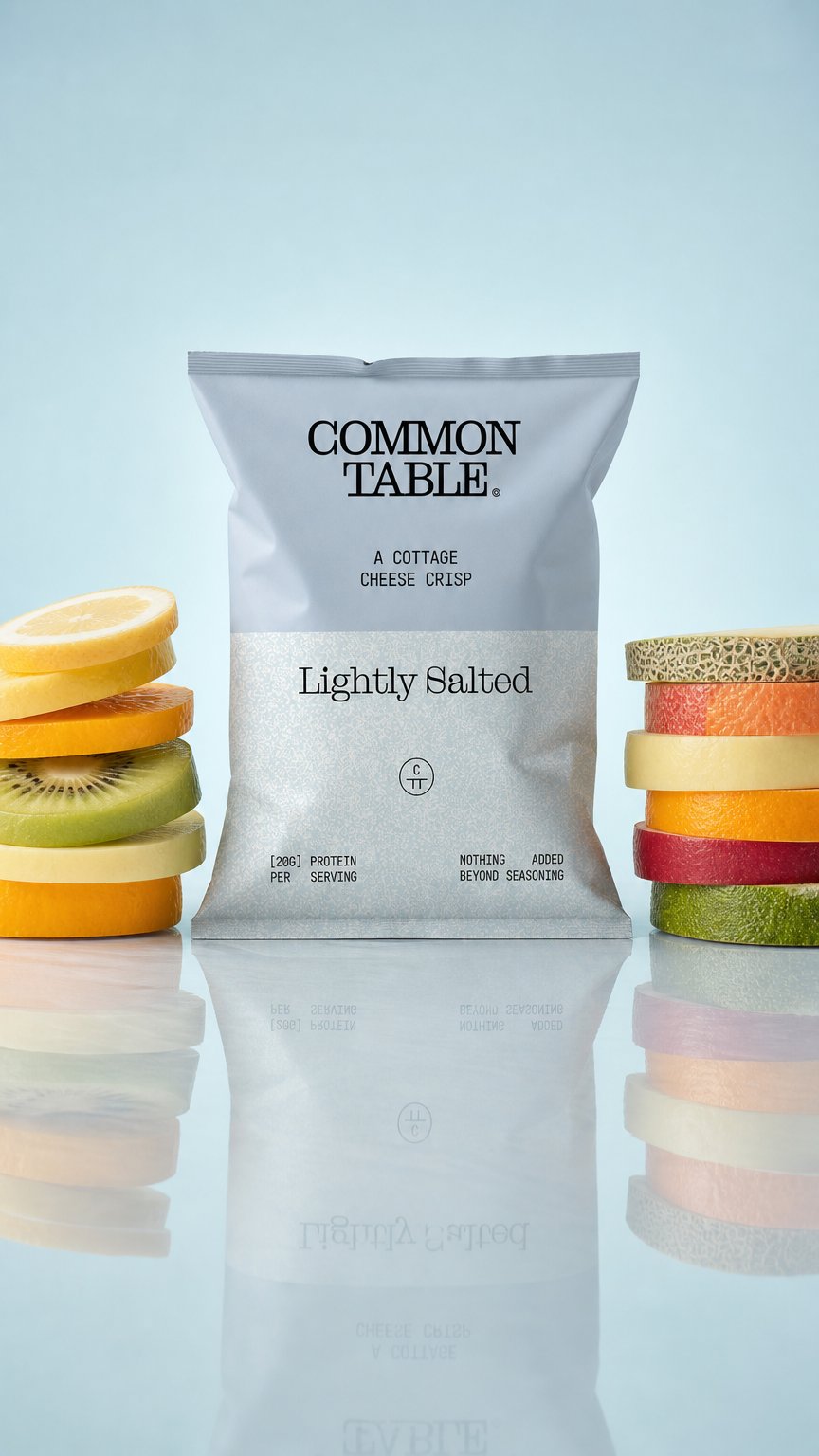 AI product shot of Lightly Salted Cottage Cheese Crisp