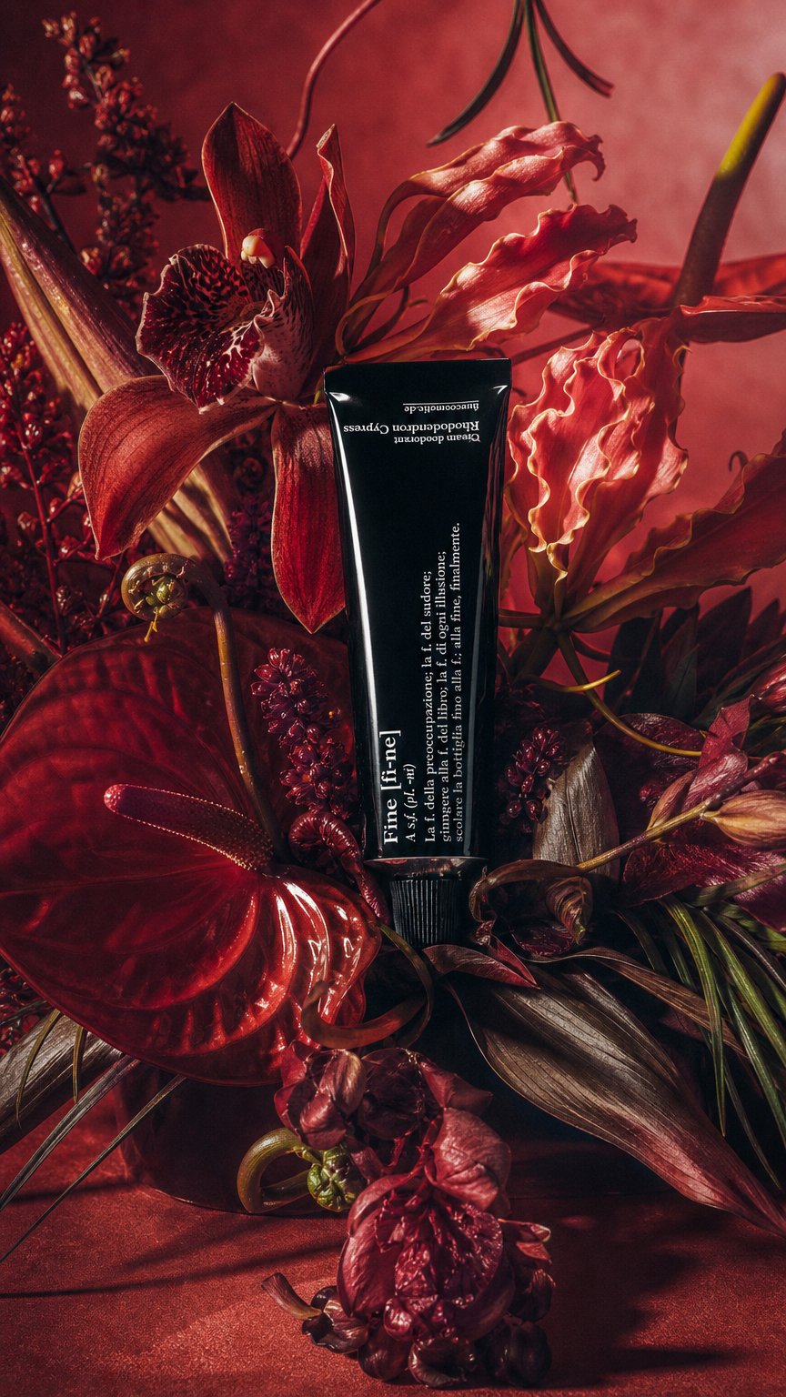 AI product shot of Rhododendron Cypress – Cream Deodorant Tube 40 g