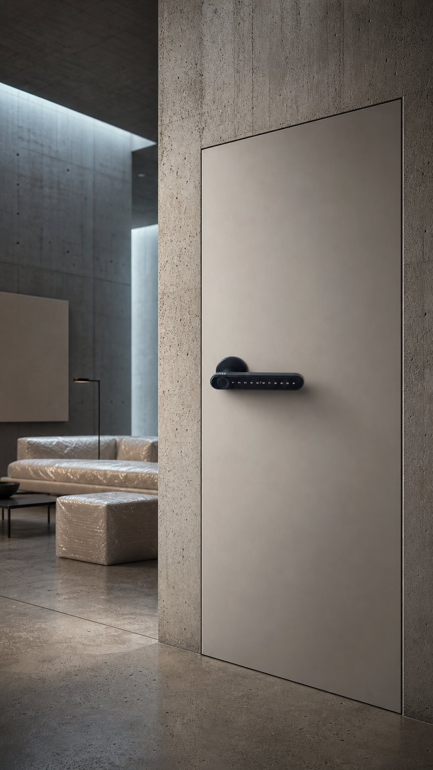 AI product shot of Manilla inteligente puerta interior DALUM