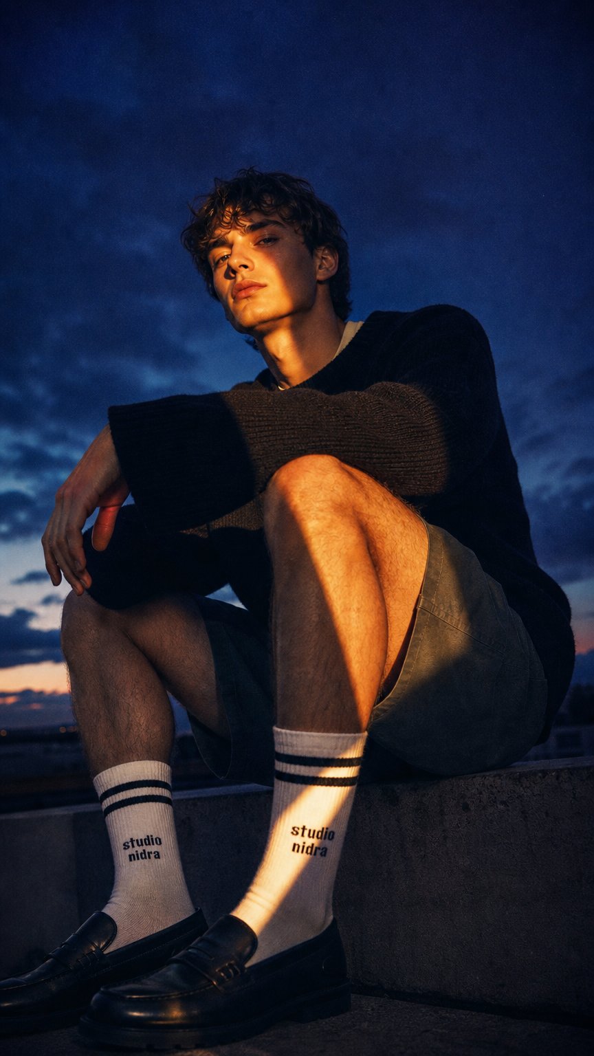 AI product shot of SMILING CREW SOCKS