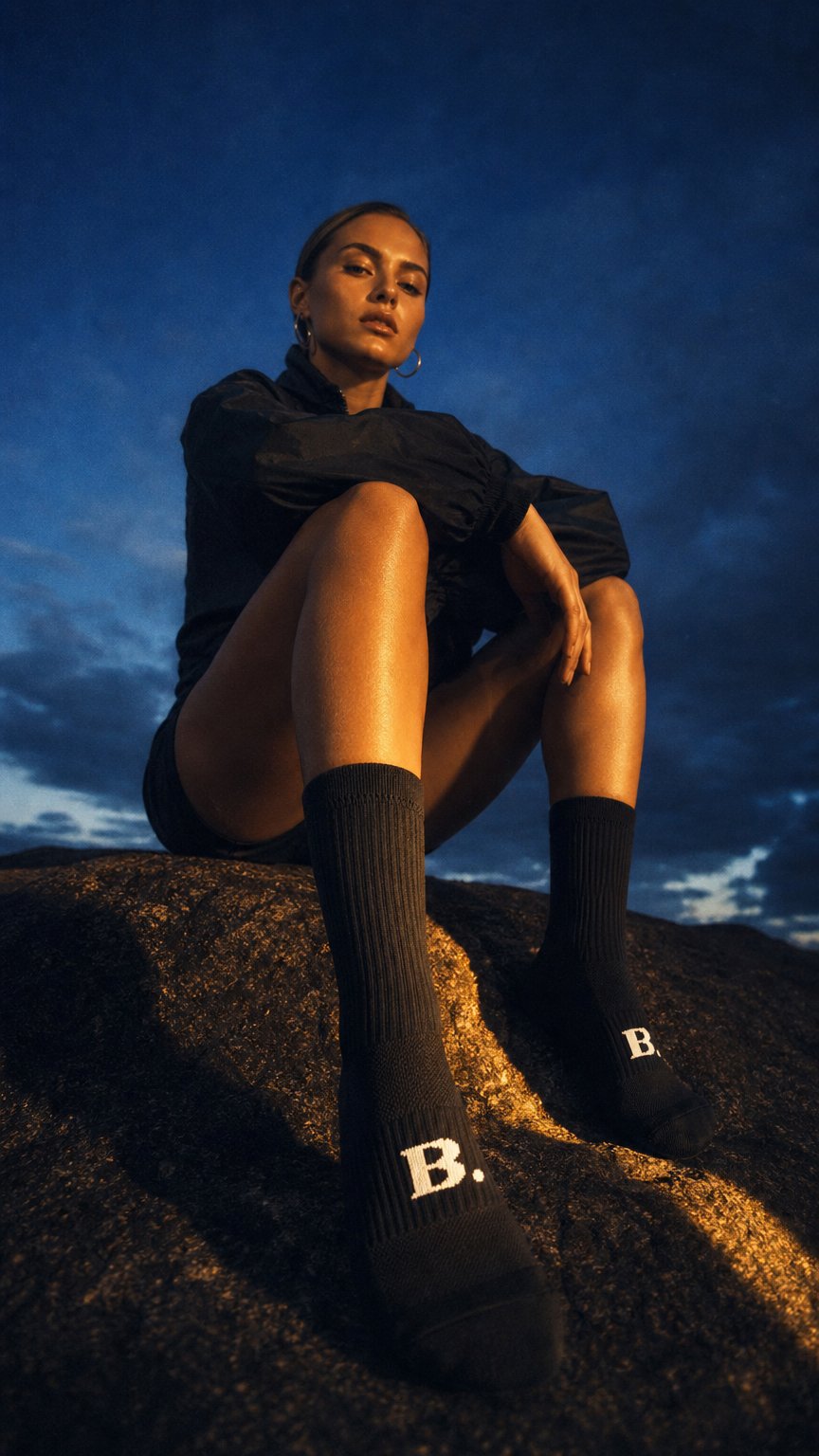 AI product shot of Black Socks