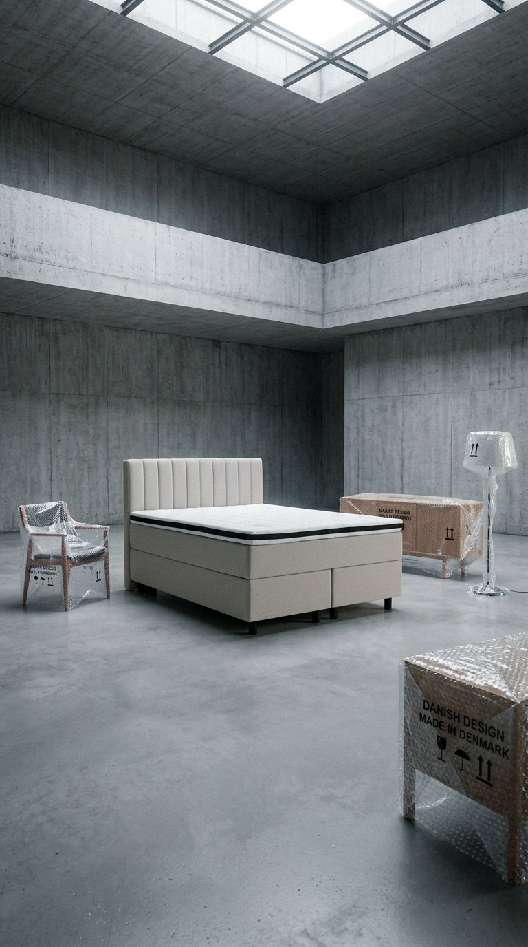 AI product shot of Boxspringbett 140x200 Stoff Beige 5 Teilig