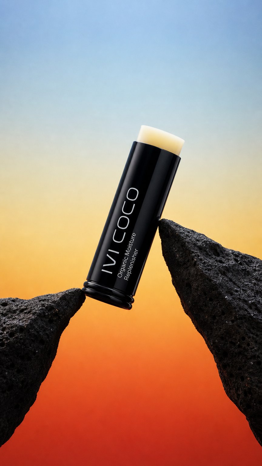 AI product shot of Organic Moisturising Balm Stick – Natural Skin Hydration | IVI COCO