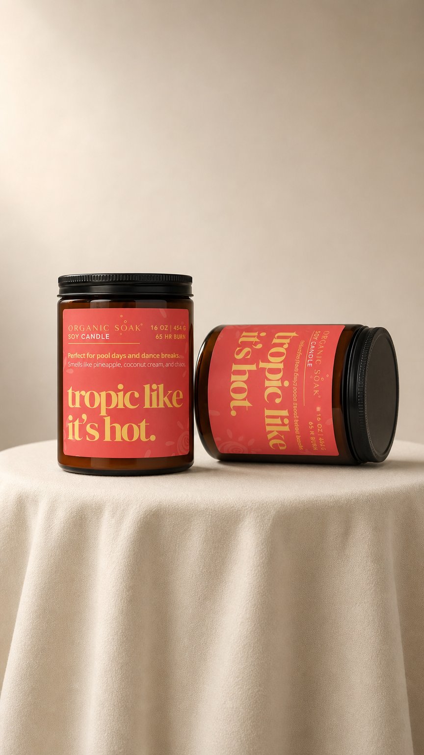 AI product shot of Tropic Like It's Hot Soy Candle