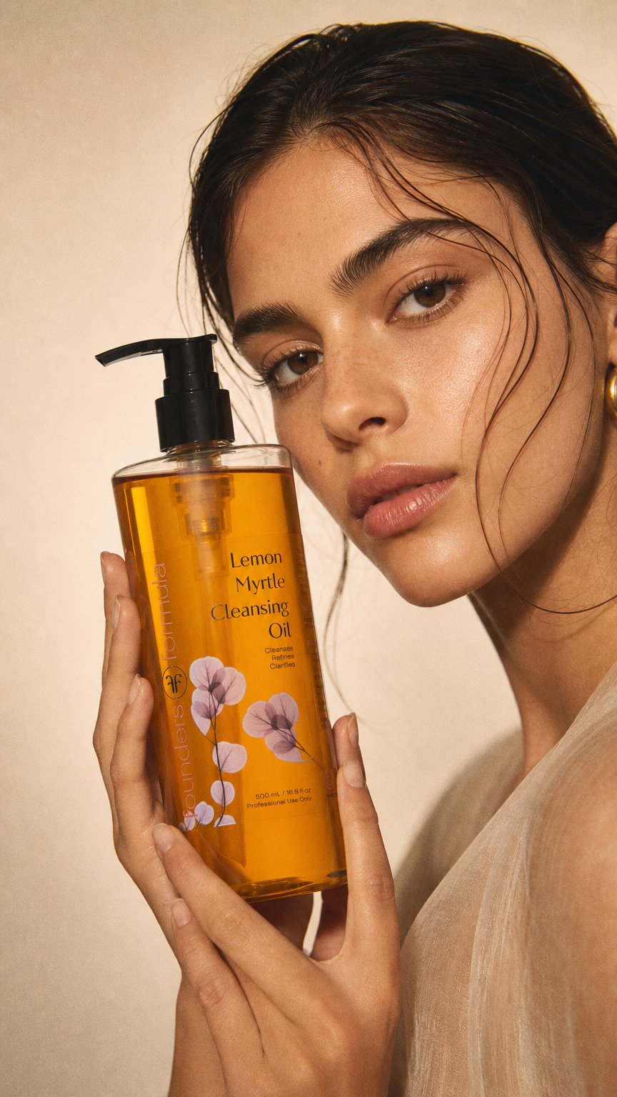 AI product shot of Lemon Myrtle Cleansing Oil 500mL (Salon Only)
