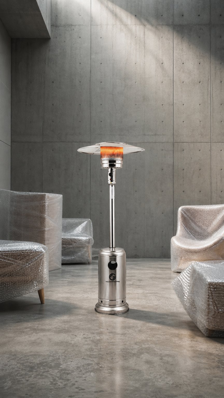 AI product shot of Terrassvärmare Vulkan 13,5 kW Rostfri
