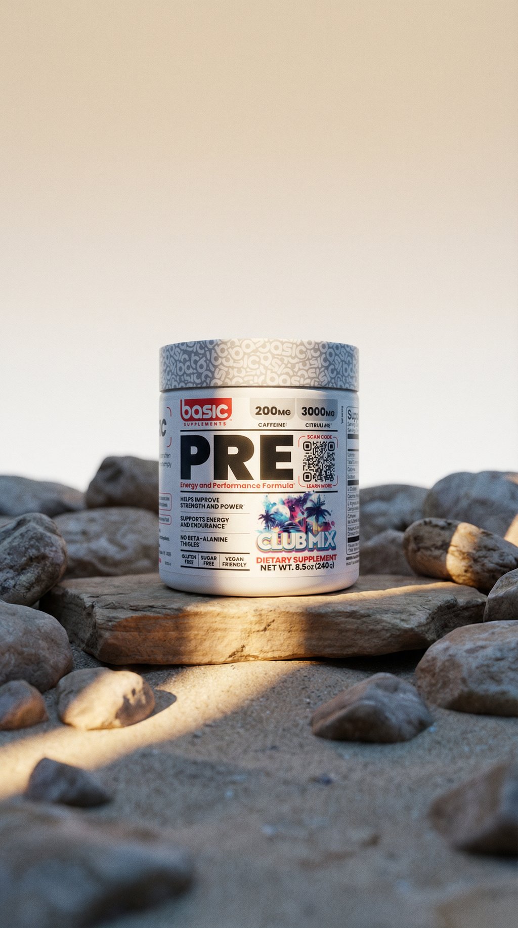 AI product shot of Club Mix Basic Pre Workout